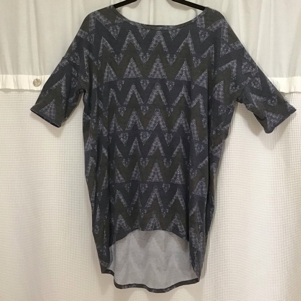 LuLaRoe Chevron Print Irma High Low Hem, Size S